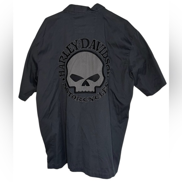 Harley-Davidson Willie G Skull Gray Button Shirt Men’s Size XL Garage Biker - Picture 2 of 11
